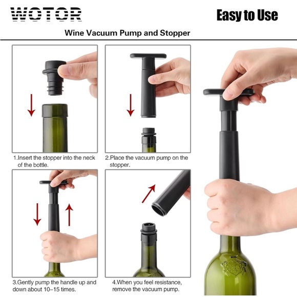 Rotor Vacuum Wine Pump with 4 Stoppers - Picture 4 of 9